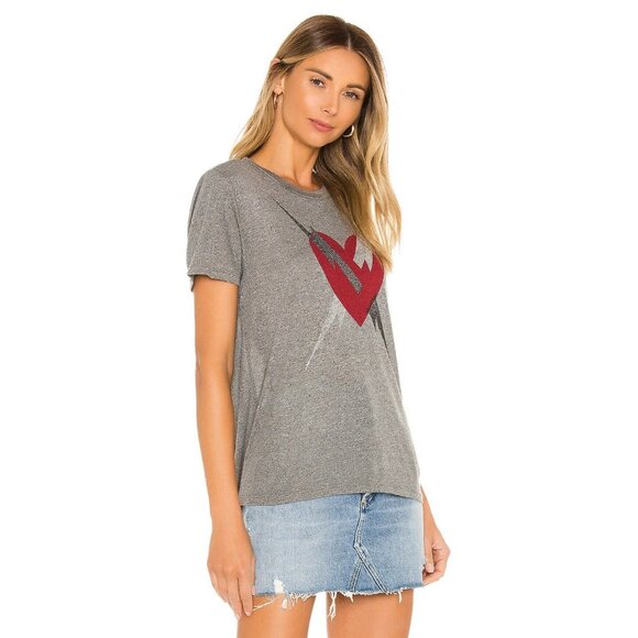 Lauren Moshi Capri Heather Grey Heart Tee - Picture 4 of 8